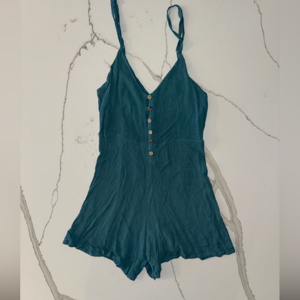 Cleobella Teal Romper with Button Detail - Size S